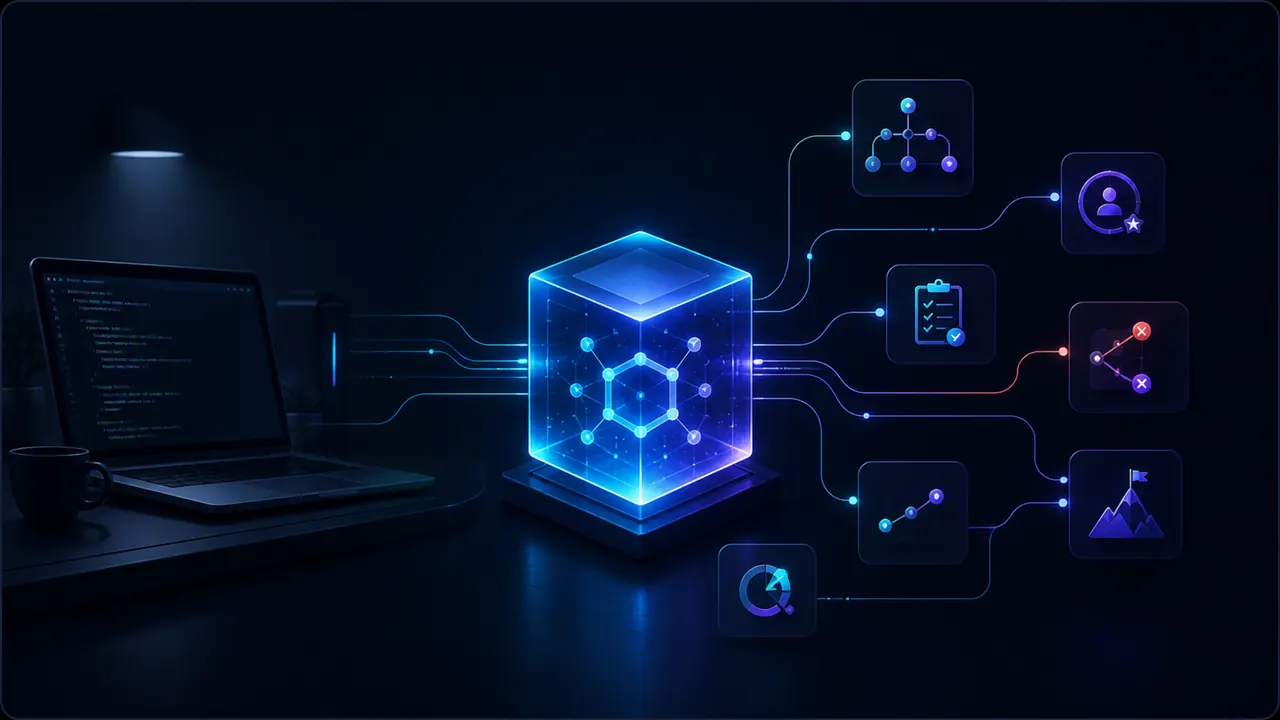 Abstract VibeBox local memory workflow visual